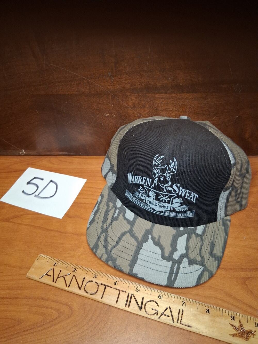 Warren And Sweat Tree Stands Hat Corduroy Tree Camo Vintage Hunting